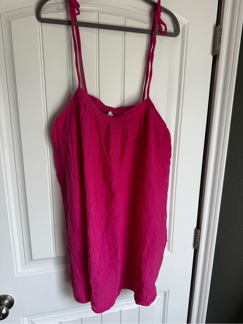Old Navy Pink Gauze Swim Cover Up Dress XL Tie Strap Beach Resort